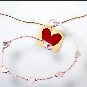 Sterling Silver Rachel Galley Heart Station Bracelet 6.50 inches